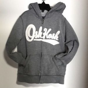 4/5 boys OshKosh full zip gray preppy hoodie